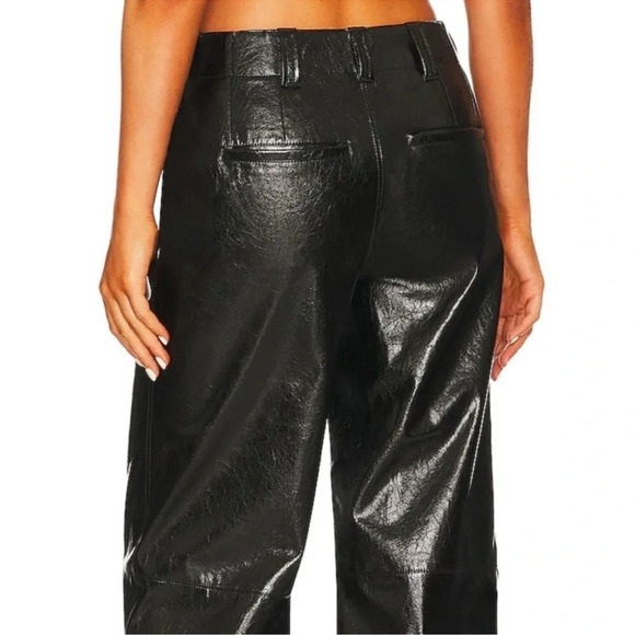 Free People Star Crossed Lovers Straight Vegan Black Pants Size 2 NWOT - Picture 8 of 15